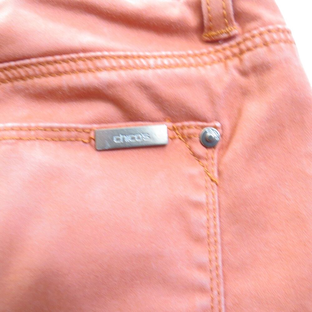 Chico's So Slimming Girlfriend Ankle Pants Burnt Orange 2 (12/14 L) EUC - Picture 8 of 10